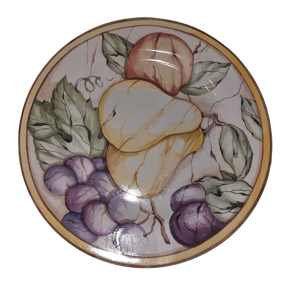 American Atelier Porcelain Fruit Dessert Plates Pear Grape Fig Designbuy 1-7